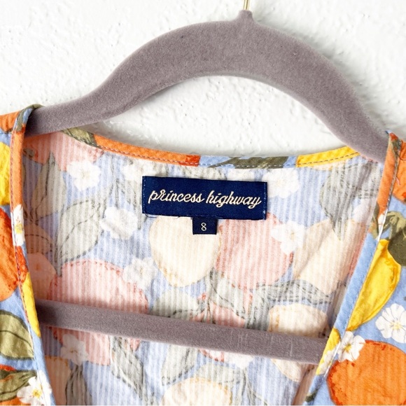 Modcloth Dress Women's 8 Princess Highway My Main Squeeze Citrus Wrap Dress - Picture 4 of 7